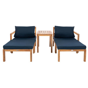 Safavieh Pratia 5Pc Outdoor Set - Natural/Navy