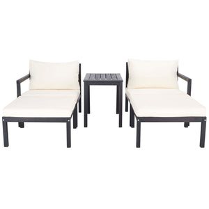 Safavieh Pratia 5 Piece Outdoor Set - Dark Slate Gray / Beige