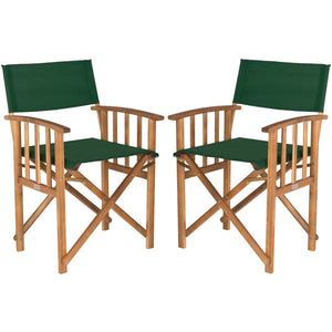 Safavieh Laguna Director Chair - Natural/Green (Set of 2)