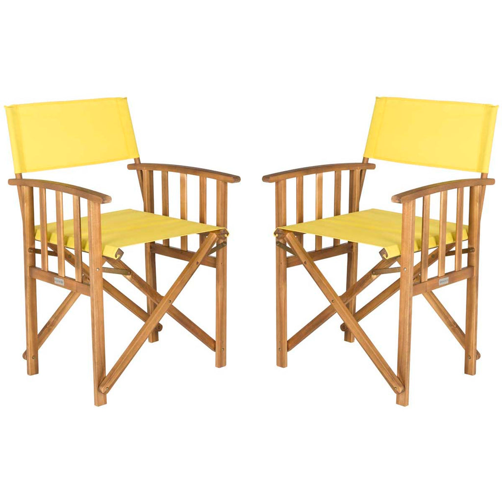Safavieh  Laguna Director Chair - Natural/Yellow (Set of 2)