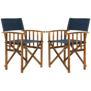 Safavieh  Laguna Director Chair - Natural/Navy (Set of 2)