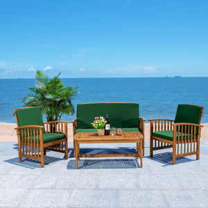 Safavieh Rocklin 4 Piece Outdoor Set - Natural / Green