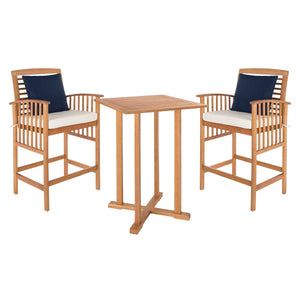 Safavieh Pate 3 Pc Bar 39.8-Inch H Table Bistro Set - Natural/White