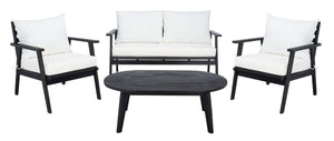 Safavieh Deacon 4 Pc Living Set - Black/Beige