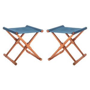 Safavieh Breanne Stool - Natural/Navy (Set of 2)