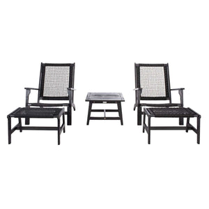 Safavieh Chantelle Living Set - Black / Black