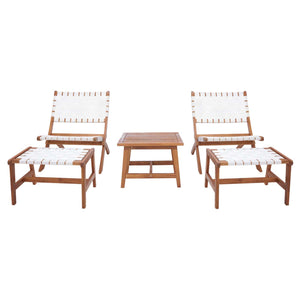 Safavieh Darryl Set - Natural Wood/White Rope