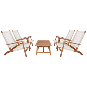 Safavieh Deven 5 Pc Coffee Set - Natural / White Rope