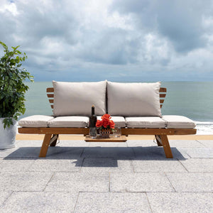 Safavieh Emely Outdoor Daybed - Natural / Light Grey