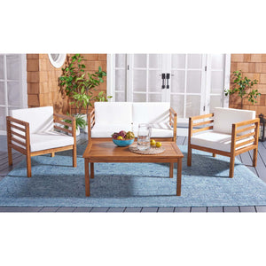 Safavieh Kinnell 4 Piece Outdoor Living Set - Natural / Beige
