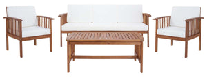 Safavieh Finnick 4Pc Living Set - Natural/Beige Cushion