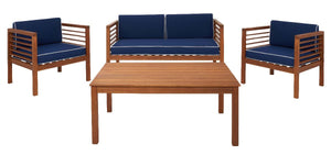 Safavieh Alda 4 Pc Living Set - Natural / Navy