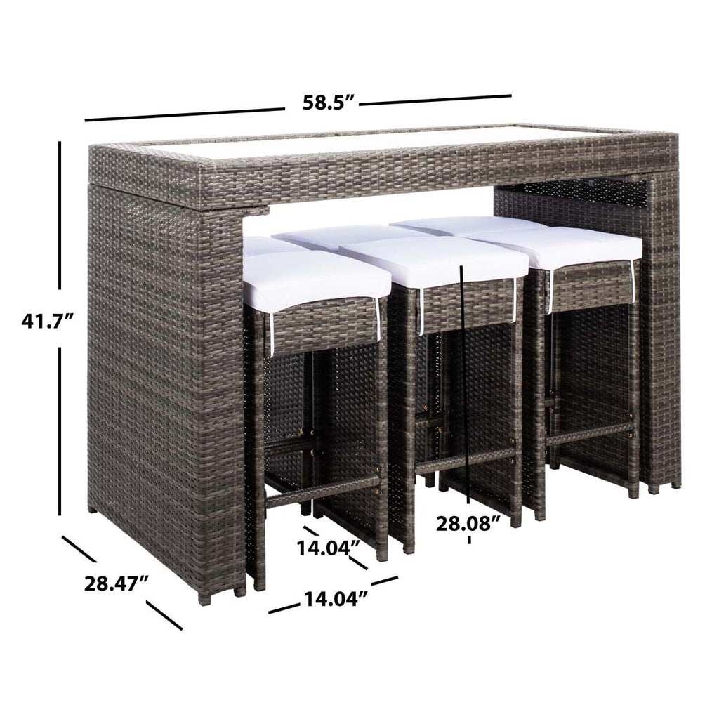 Safavieh Horus Dining Set - Grey Brown / White