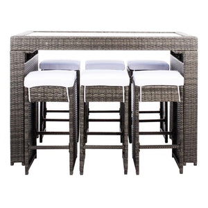 Safavieh Horus Dining Set - Grey Brown / White