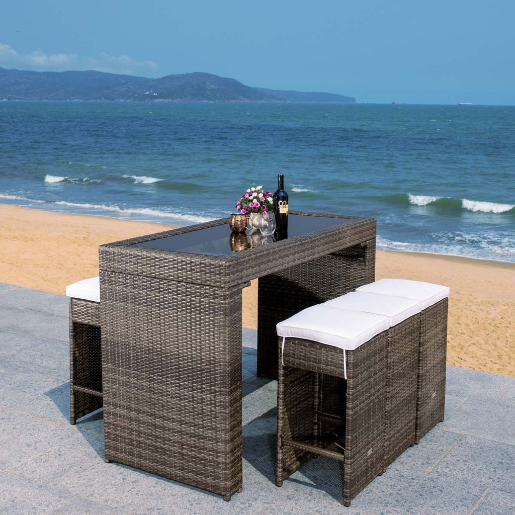 Safavieh Horus Dining Set - Grey Brown / White