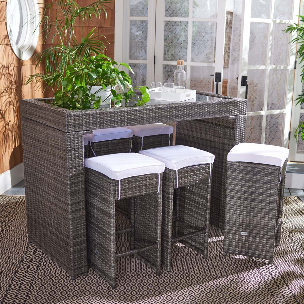 Safavieh Horus Dining Set - Grey Brown / White