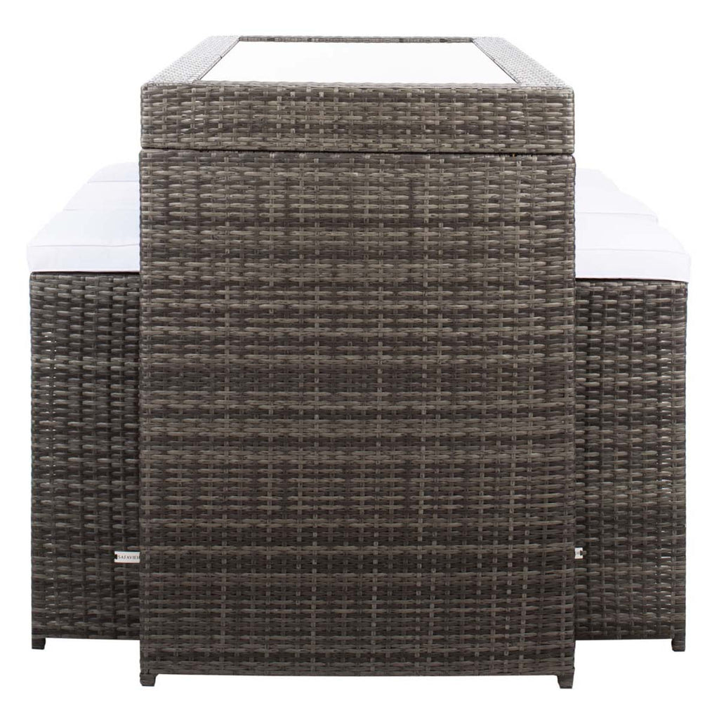 Safavieh Horus Dining Set - Grey Brown / White