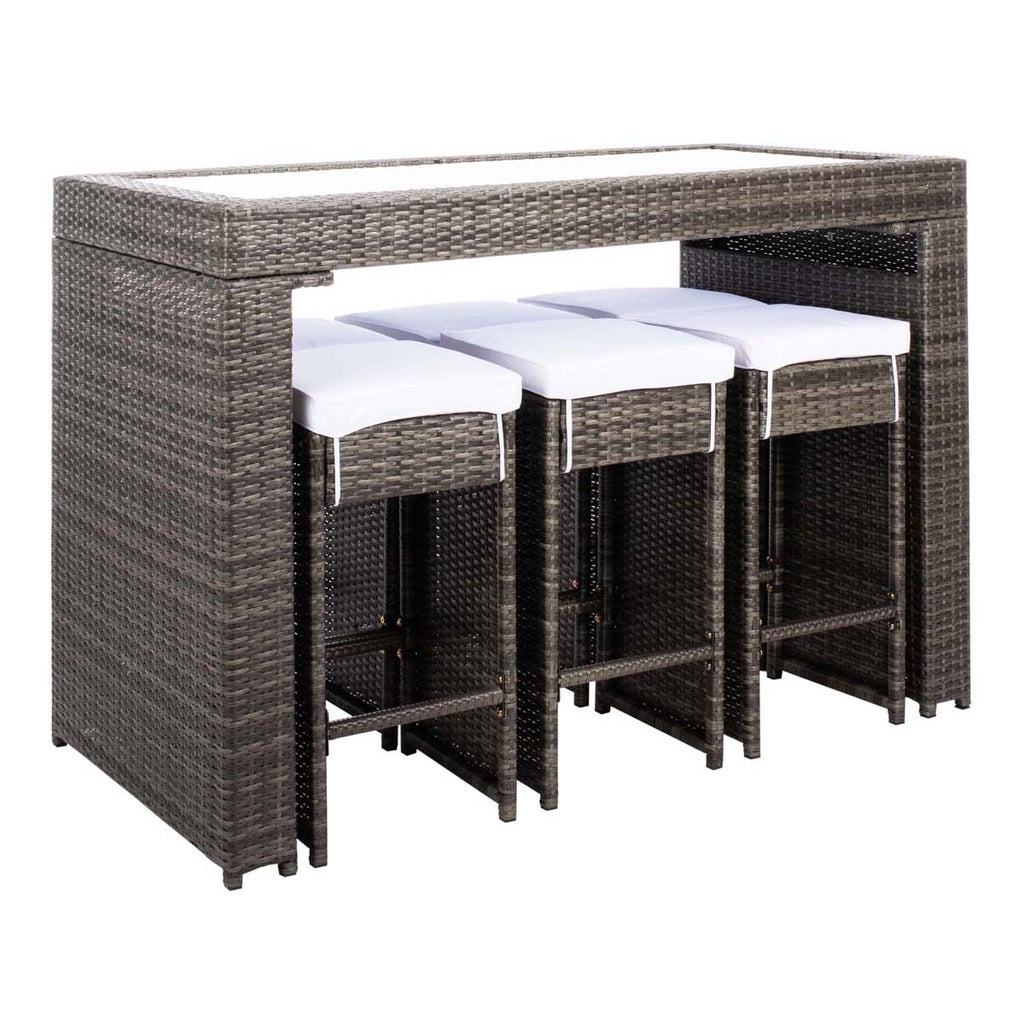 Safavieh Horus Dining Set - Grey Brown / White