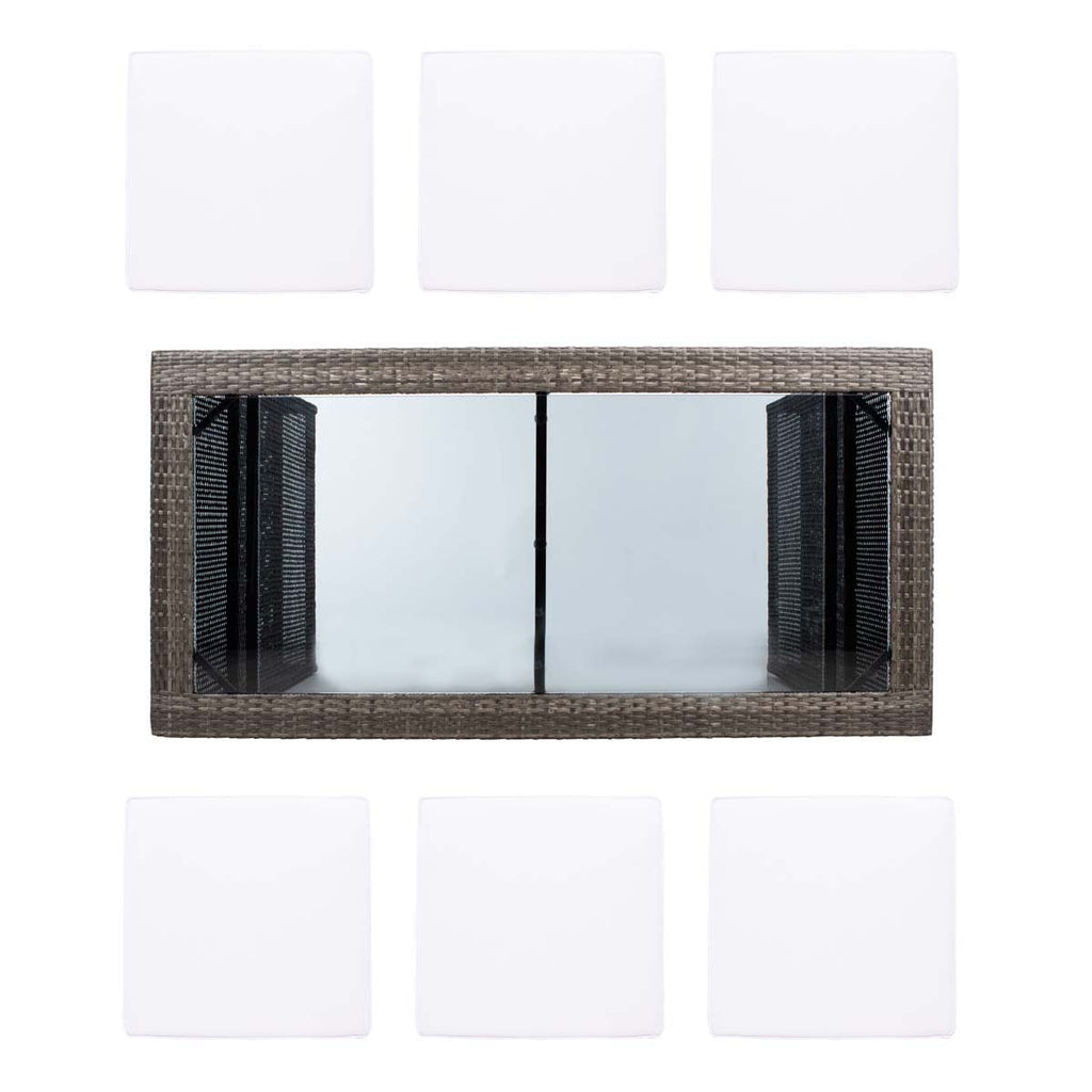 Safavieh Horus Dining Set - Grey Brown / White