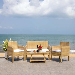 Safavieh Aboka 4 Piece Living Set - Natural / White