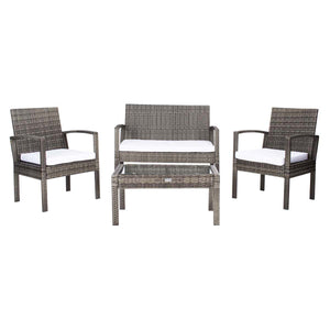 Safavieh Bassey 4 Piece Living Set - Grey Brown / White