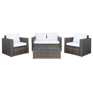 Safavieh Machie 4 Piece Living Set - Grey Brown / White