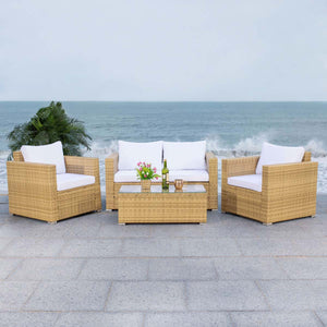 Safavieh Machie 4 Piece Living Set - Natural / White