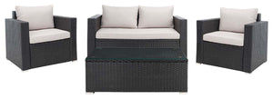 Safavieh Machie 4Pc Living Set - Black / Light Grey