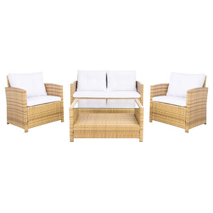 Safavieh Vellor 4 Piece Living Set - Natural / White
