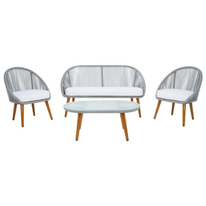 Safavieh Halcott 4Pc Living Set - Grey / White
