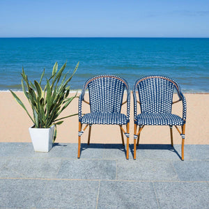 Safavieh California Armchair - Navy / White (Set of 2)