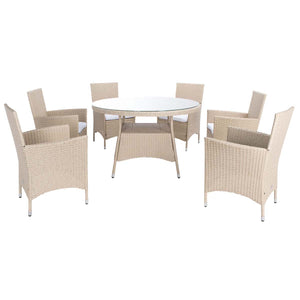 Safavieh Challe Dining Set - Beige / White
