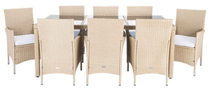 Safavieh Hailee Dining Set - Beige / White Cushion