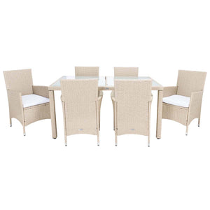 Safavieh Jolin 7 Pc Dining Set - Beige / White