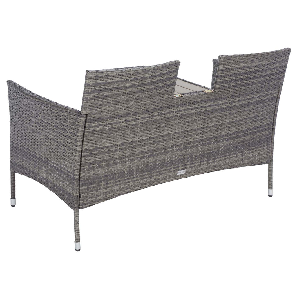 Safavieh Viora Loveseat - Grey Brown/White Cushion