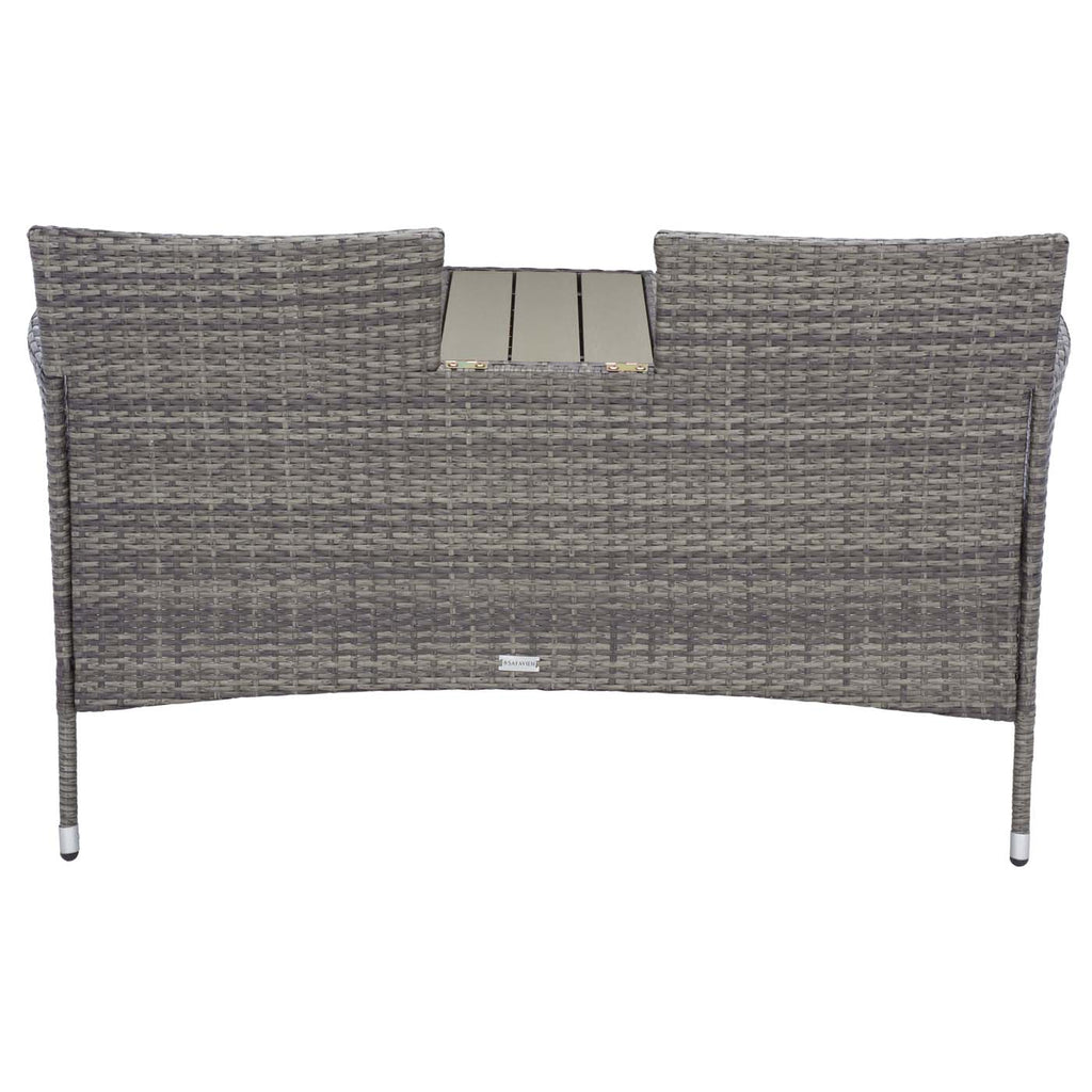 Safavieh Viora Loveseat - Grey Brown/White Cushion