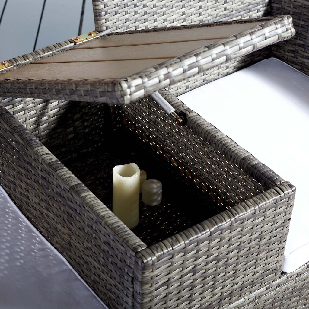 Safavieh Viora Loveseat - Grey Brown/White Cushion