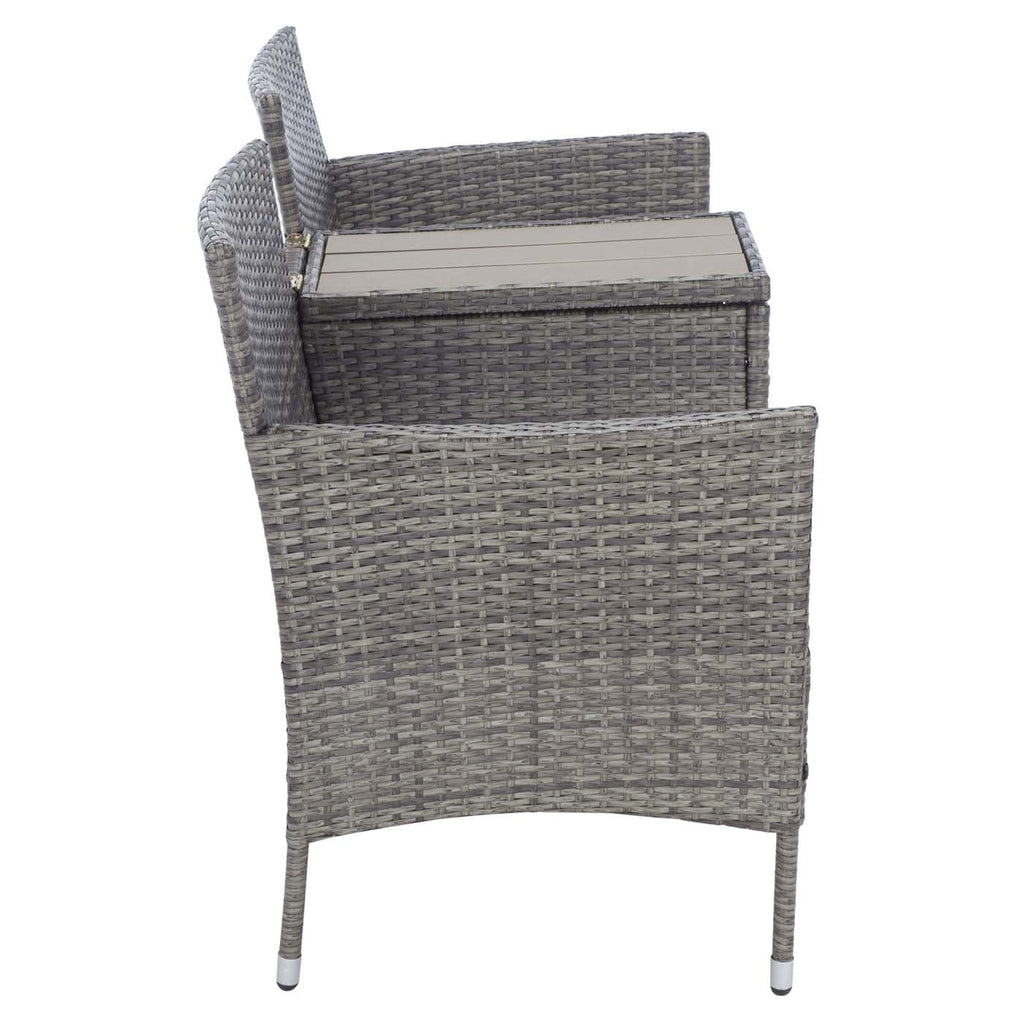 Safavieh Viora Loveseat - Grey Brown/White Cushion