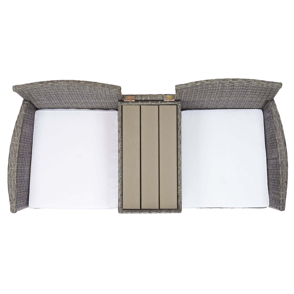 Safavieh Viora Loveseat - Grey Brown/White Cushion