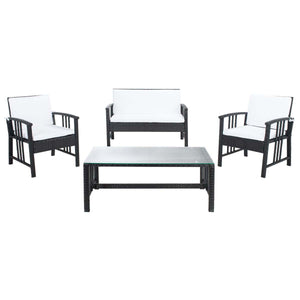 Safavieh Reslor 4 Pc Living Set - Black/White Cushion