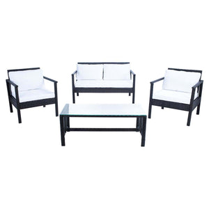 Safavieh Garnen 4 Pc Living Set - Black/White Cushion