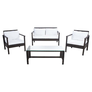 Safavieh Garnen 4 Pc Living Set - Brown/White Cushion