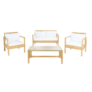 Safavieh Garnen 4 Piece Living Set - Natural / White