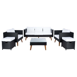Safavieh Presla 6 Piece Living Set - Black / White