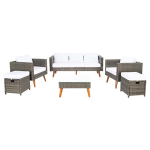 Safavieh Presla 6 Piece Living Set - Grey Brown / White