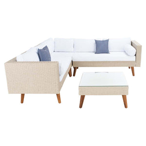 Safavieh Analon Outdoor Sectional - Beige / White