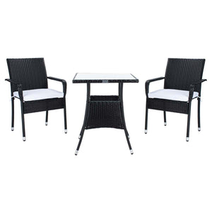 Safavieh Laban Bistro Set - Black / White