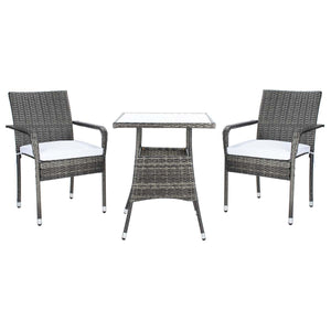 Safavieh Laban Bistro Set - Grey Brown / White