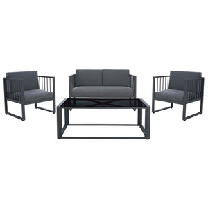 Safavieh Holyoke 4 Piece Living Set - Grey / Grey
