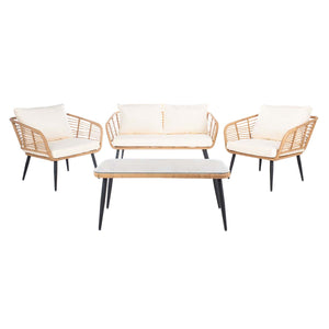 Safavieh Harrley 4Pc Living Set - Natural / White